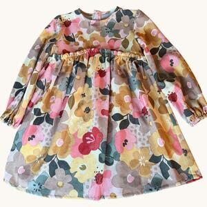 Spanish Brand Mayoral Floral Ribbed Long Sleeve Dress Size 7